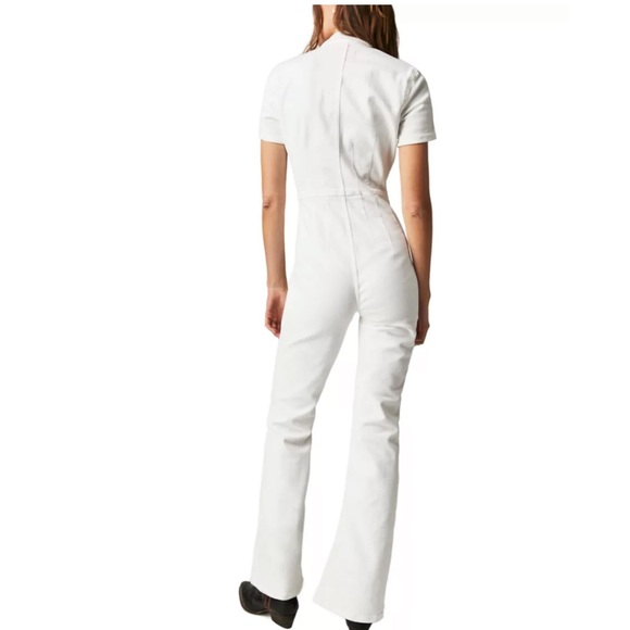 Free People Jayde White Denim Jumpsuit - Picture 2 of 5